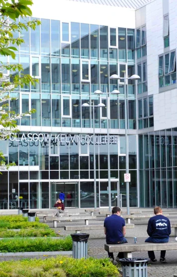 Exterior view of Glasgow Kelvin College Springburn Campus and Quadrant building, showcasing modern architecture and main entrance area. Exterior view of Glasgow Kelvin College Springburn Campus and Quadrant building, showcasing modern architecture and main entrance area.